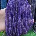 Natural purple faceted stone beads for DIY jewelry making semi-finished strands - Natural Amethyst Round Beads / 2mm Faceted (Approx. 170 Beads/Strand)