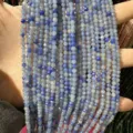 Faceted blue natural crystal stone beads strands for DIY necklace and bracelet crafting - 2mm Faceted (Approx. 170 Beads/Strand) / Natural Blue Aventurine