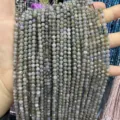 4mm faceted natural stone beads for DIY jewelry making and handicraft accessories - 2mm Faceted Round Beads (Approx. 170 Pieces/Pack) / Natural Grey Labradorite