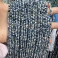 Natural faceted blue spotted K2 jasper stone beads for DIY jewelry necklaces - 2mm Faceted Round Beads (Approx 170 Pieces) / Enhanced Light Phoenix Lapis