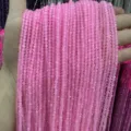 High-quality faceted pink natural stone crystal beads for DIY jewelry making and necklaces - 2mm Faceted Round Beads (Approx 170 Pieces) / Natural Rose Quartz