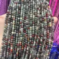 Faceted natural stone beads in mixed colors for DIY jewelry necklaces and bracelets - Natural African Bloodstone Round Beads / 2mm Faceted (Approx. 170 Beads/Strand)