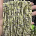 Faceted natural green stone beads for DIY jewelry making necklace accessories - Natural Grass Yellow Stone Round Beads / 2mm Faceted (Approx. 170 Beads/Strand)