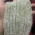 Natural light green and white faceted stone bead strands for DIY jewelry making accessories - 2mm Round Beads (Approx. 170 Pcs/Strand) / Natural Green Grape Milk Cap