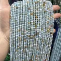 Natural faceted aquamarine stone beads for DIY jewelry making necklace accessories - 2mm Round Beads (Approx. 170 Pcs/Strand) / Natural Amazonite