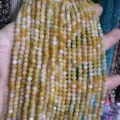 Natural yellow faceted stone bead strands for DIY jewelry making and necklace crafts - Natural Yellow Jade Faceted Round Beads / 2mm Faceted (Approx. 170 Beads/Strand)