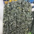 Natural faceted green stone beads for DIY jewelry making necklaces and bracelets - 2mm Faceted Round Beads (Approx. 170 Pieces Per Strand) / Natural Prehnite