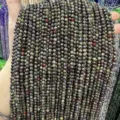 Natural faceted green and red stone beads for DIY jewelry making and necklace crafts - Dragon Blood Stone Faceted Round Beads / 2mm Faceted Round Beads (Approx. 170 Pieces Per Strand)