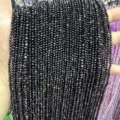 Faceted black natural stone beads for DIY necklace and bracelet jewelry making accessories - Natural Black Spinel / 2mm Faceted (Approx. 170 Beads/Strand)
