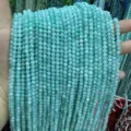 Faceted natural light blue stone beads for DIY jewelry making accessories, bead strands - Natural Amazonite Style / 2mm Faceted Round Beads (Approx. 170 Pieces Per Strand)