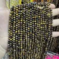 High quality faceted natural tiger eye stone beads for DIY necklace jewelry making - Natural Tiger Eye Round Beads / 2mm Faceted (Approx. 170 Beads/Strand)