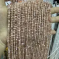 Faceted peach natural quartz crystal stone round beads for DIY jewelry making craft - Sunstone Round Bead / 2mm Faceted (Approx. 170 Beads/Strand)
