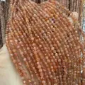 Natural faceted orange stone beads strands for DIY jewelry making necklace accessories - Gold Sunstone Round Beads / 2mm Faceted (Approx. 170 Beads/Strand)