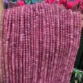 Natural pink faceted stone beads for DIY jewelry making accessories - 2mm Faceted Round Beads (Approx. 170 Pieces Per Strand) / Pink Tourmaline