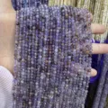 Faceted natural purple crystal beads for DIY jewelry making - 2mm Faceted Round Beads (Approx. 170 Pieces Per Strand) / Natural Purple Phantom Quartz