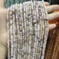 Faceted natural stone beads variant in light mixed colors for DIY jewelry making - 2mm Faceted Round Beads (Approx. 170 Pieces/Pack) / Natural Violet Stone