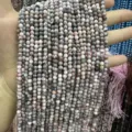 Small faceted natural stone round beads in pink and grey tones for DIY jewelry necklaces - Pink Zebra Stone Round Beads / 2mm Faceted (Approx. 170 Beads/Strand)