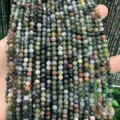 Faceted natural moss agate stone beads strand for DIY jewelry making - Indian Agate Round Beads / 2mm Faceted (Approx. 170 Beads/Strand)