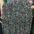 Faceted natural ruby zoisite stone beads for DIY jewelry making and necklace accessories - Ruby Zoisite Round Beads / 2mm Faceted (Approx. 170 Beads/Strand)