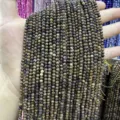 Faceted natural stone beads for DIY jewelry making in dark green mottled earth tones - Natural Golden Silk Jade Round Beads / 2mm Faceted (Approx. 170 Beads/Strand)