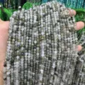 High-quality faceted natural green gemstone beads strands for DIY jewelry making accessories - Green Rutilated Quartz Round Beads / 2mm Faceted (Approx. 170 Beads/Strand)