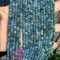 Hand-held strands of faceted blue natural stone beads for DIY jewelry making accessories - Blue Apatite Style / 2mm Faceted (Approx. 170 Beads/Strand) / Blue