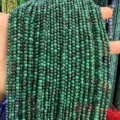 Faceted green natural stone loose beads strands for DIY necklaces jewelry making - Faceted Beads / 2mm (Approx. 170 Pieces/Strand) / Natural Malachite
