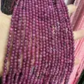 Faceted natural red stone loose beads for DIY jewelry making necklace bracelet - 2mm Faceted Round Beads (Approx. 170 Pieces Per Strand) / Ruby