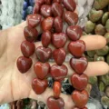 Hartvormige natuurlijke rode steen kralen 16mm voor DIY sieraden en hanger accessoires - 16*16*8mm (Ongeveer 12 Pcs/Pack) / Rode Jaspis