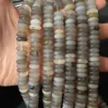 Natural grey agate abacus disc beads 4x10mm for DIY necklace and bracelet jewelry making - 50 Pieces/Pack / 4x10mm / Grey Agate
