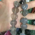 Hartvormige grijze natuurlijke agaat kralen voor DIY sieraden maken, 16mm 20mm - Grijze Agaat