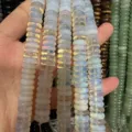 Natural opalite abacus spacer beads 4x10mm for DIY jewelry making - 50 Pieces/Pack / 4x10mm / Opal