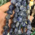 Gepolijste blauwe gemêleerde hartvormige natuursteenkralen voor handgemaakte DIY-sieraden - Blauwe Puntsteen