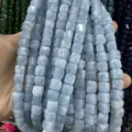 8mm natürliche hellblaue Chalcedon-Quadratsteinperlen für DIY-Schmuckherstellungszubehör - 8mm (ca. 45 Stück) / Aquamarin