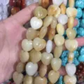 16-20 mm hartvormige natuurstenen gele agaat kralen voor doe-het-zelf sieraden maken - Topaas