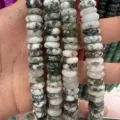 4x10mm natural moss agate rondelle stone spacer beads for DIY jewelry making handmade - 50 Pieces/Pack / 4x10mm / Tree Agate