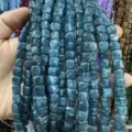 Fili di perle quadrate da 8 mm in pietra naturale di calcedonio blu per la creazione di gioielli - 8mm (circa 45 pezzi) / Blu inchiostro