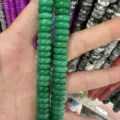 4x10mm Green Aventurine natural stone spacer beads for DIY jewelry making and bracelets - 50 Pieces/Pack / 4x10mm / Malaysian Jade