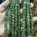 Perle quadrate in pietra naturale verde calcedonio da 8 mm per accessori fai da te - 8mm (circa 45 pezzi) / Giada del Sud