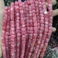 Filo di perle quadrate in pietra naturale rosa da 8mm per la creazione di gioielli fai-da-te - 8mm (circa 45 pezzi) / Giada rosso pesca