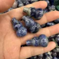 Natürliche blaue gefleckte Stein Kristall Kürbis Anhänger für DIY Schmuckherstellung - Ca. 18*30mm / Blauer Sodalith