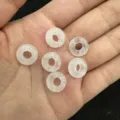 Perle artigianali in pietra naturale bianca traslucida da 12mm con foro grande per gioielli fai-da-te - 6mm x 12mm / 10 Pezzi/Pacco / Cristallo di rocca
