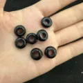 Perle in pietra naturale nera 6x12mm con foro grande a forma di abaco DIY - 6mm x 12mm / 10 Pezzi/Pacco / Agata nera