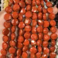 Natural red jasper faceted disc beads for DIY jewelry making and craft projects - 8*8mm*5mm (Approx. 25 Pcs/Strand) / Red Jasper