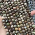 Facettierte Natursteinperlen in Erdtönen für DIY-Schmuckherstellung und Bastelarbeiten. - Natürlicher Maifanstein