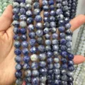 Facettierte blau-weiße natürliche Sodalith-Steinperlen für DIY-Halsketten-Schmuck - Natürlicher Blaustichstein