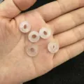 Perle abaco in quarzo rosa traslucido con fori grandi per gioielli fai-da-te - 6mm x 12mm / 10 Pezzi/Pacco / Quarzo rosa