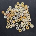 Perle in pietra naturale 6x12mm a forma di abaco con foro grande 5mm per bijoux - 6mm x 12mm / 10 Pezzi/Pacco / Giada Gialla Antica Naturale