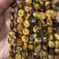 Faceted disc-shaped natural tiger eye loose stone beads string for DIY jewelry making - 8*8mm*5mm (Approx. 25 Pcs/Strand) / Tiger Eye