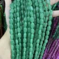 Perles en vrac en jade malais ovale vert pour la fabrication de bijoux DIY bracelets - Environ 4*6mm (Environ 65 Pcs/Fil) / Jade aventurine